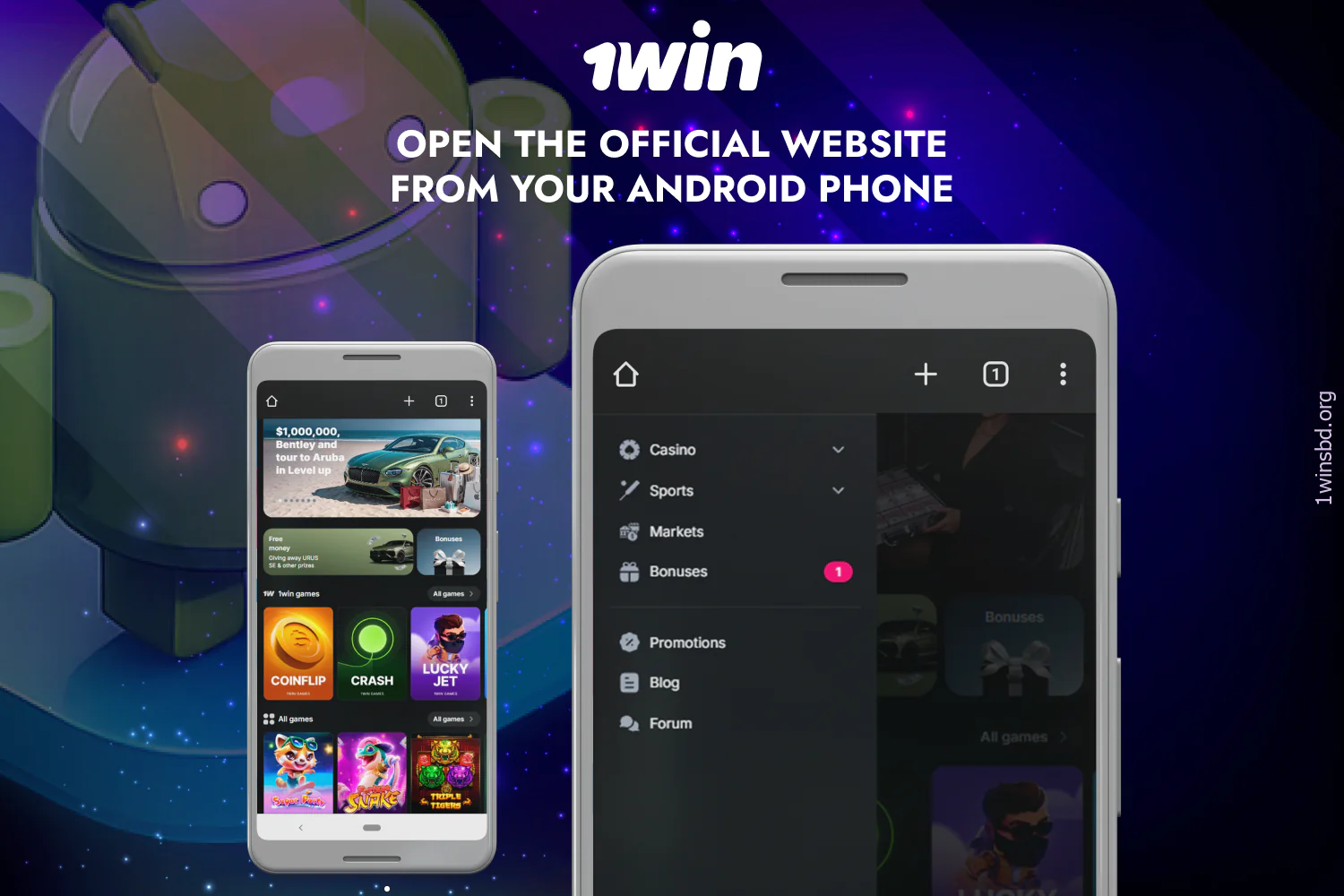 To download the 1win app, users in Bangladesh must visit the official website via a web browser